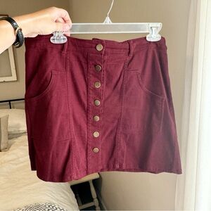 Altar’d State Maroon Mini Skirt Size L